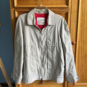 VINTAGE London Fog Light khaki Jacket with Red Lining
